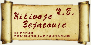 Milivoje Bejatović vizit kartica